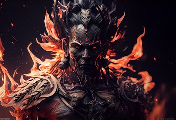 god of fire, Homusubi, was revered for his role in creating and sustaining life, but also feared for his destructive power. AI generation. Generative AI