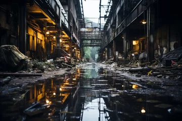 Foto op Aluminium Desolate Urban Alleyway After Rainfall © Ricardo M.G.