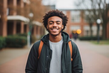 Portrait of a smiling male student on college campus