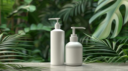 Concepto de varios envases de productos veganos cosméticos. Generado por IA.	