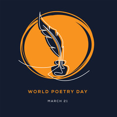 World Poetry Day, held on 21 March. - obrazy, fototapety, plakaty