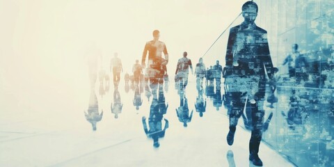 dynamic multiple exposure combining business and people