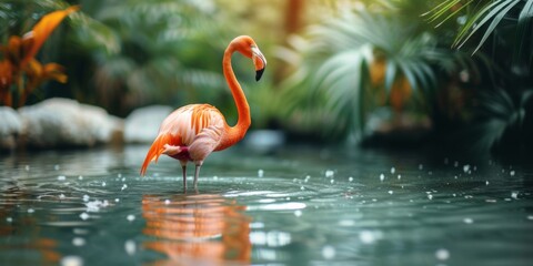 flamingo in the summer