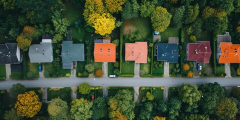 view from drone to different places