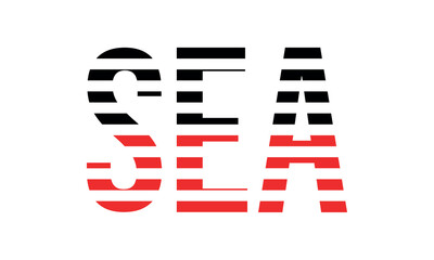 SEA three initial letter iconic line negative space minimal logo design vector template. monogram, abstract, wordmark, business, typography, minimalist, brand, company, flat, modern, unique, simple