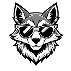 Wolf wearing sunglass logo