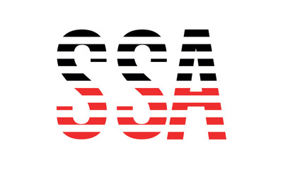 SSA three initial letter iconic line negative space minimal logo design vector template. monogram, abstract, wordmark, business, typography, minimalist, brand, company, flat, modern, unique, simple