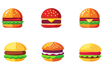Burger vector set, isolated on white