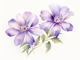 Two watercolor flowers illustration