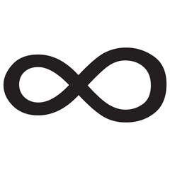 infinity symbol black - simple with discontinuation - isolated - vector