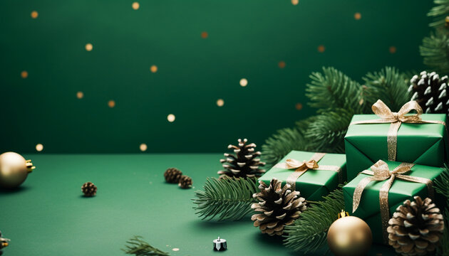 Christmas tree decoration brings joy and celebration in winter generated by AI
