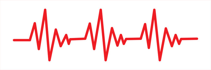 Red heartbeat icon. Vector illustration. Heartbeat sign in flat design. eps 1