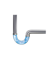Metal drain pipe. vector illustration