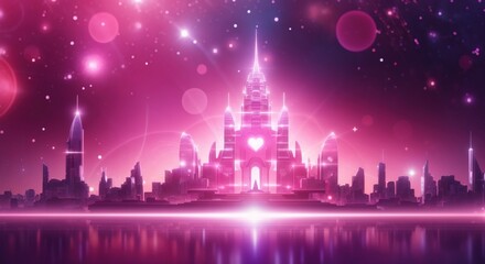 City made of light illustration