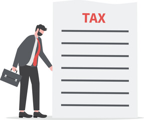 Businessmen are showing tax. Concept business tax illustration

