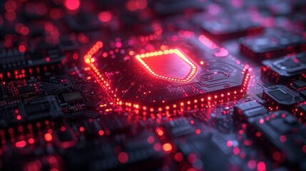 Abstract, digital digital cyber security concept.