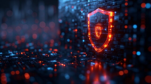 Abstract, digital digital cyber security concept.