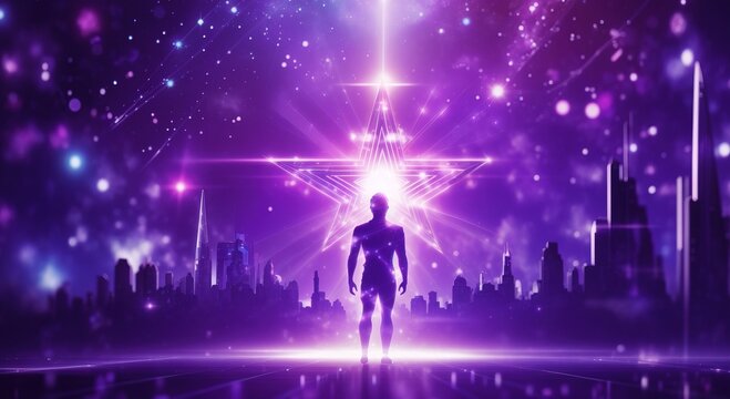 Superpower illustation, sacral light beam