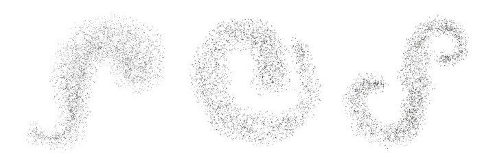 Crushed sand pieces in spiral shapes.