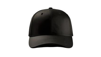 black baseball cap isolated on transparent background.