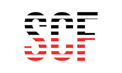 SCF three initial letter iconic line negative space minimal logo design vector template. monogram, abstract, wordmark, business, typography, minimalist, brand, company, flat, modern, unique, simple