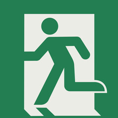 SAFETY CONDITION SIGN PICTOGRAM, EMERGENCY EXIT (ON THE LEFT) ISO 7010 – E001, SVG