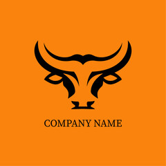bull head logo design 