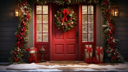 Fototapeta na wymiar ornament holiday front door