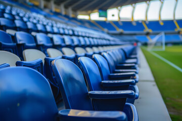empty football chairs fancy stadium