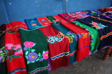 traditional embroidery with flowers in northwest Argentina
