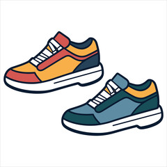 shoes flat icon outline in the style of simple vector