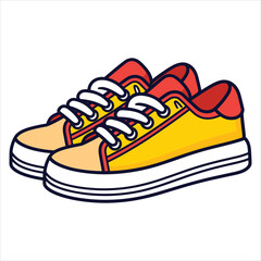 shoes flat icon outline in the style of simple vector