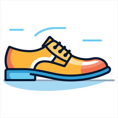 shoes flat icon outline in the style of simple vector