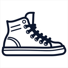 shoes flat icon outline in the style of simple vector