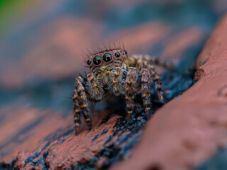 macro shot of a spider on the stone