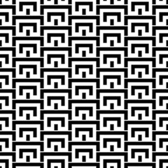 Seamless pattern. Curves, blocks ornament. Figures wallpaper. Shapes backdrop. Simple background. Tribal motif. Ancient mosaic. Ethnic ornate. Digital paper, textile print, abstract. Vector artwork.