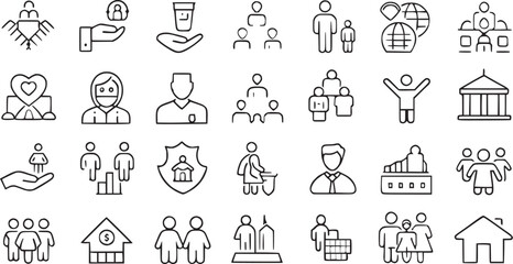 Man icon set editable vector collections. 
