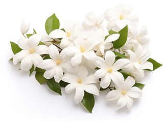Naklejka na ściany i meble White flowers of jasmine isolated on a white background