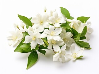 Obraz na płótnie Canvas White flowers of jasmine isolated on a white background