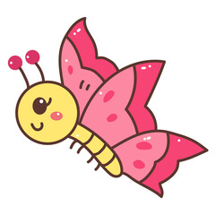 butterfly cartoon doodle