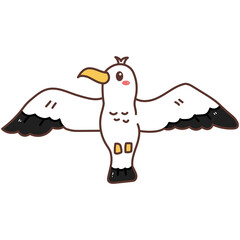 seagull cartoon doodle