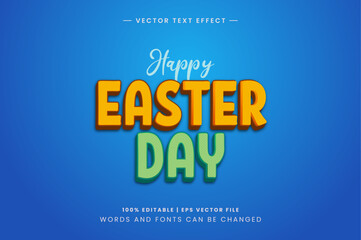 Happy Easter Creative Colorful 3d Text Effect Template 