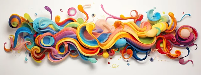 Papier Peint photo Graffiti colorful squiggles background. Graphic design. Art, Modern, Abstract, Graffiti
