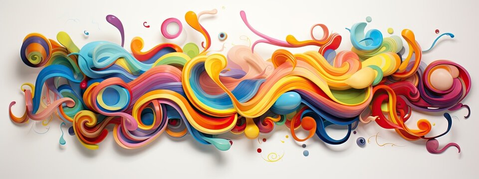 colorful squiggles background. Graphic design. Art, Modern, Abstract, Graffiti