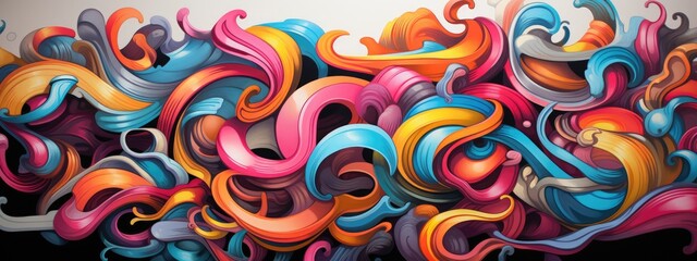 colorful squiggles background. Graphic design. Art, Modern, Abstract, Graffiti - obrazy, fototapety, plakaty