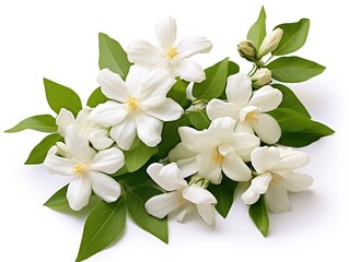 White flowers of jasmine isolated on a white background