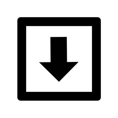 Down square button arrow icon 