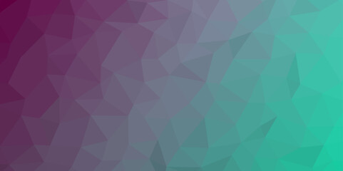 Abstract Low Poly Design. With triangle shapes Modern Purple and Teal Gradient mosaic with textured background. Background for Websites, Presentations, Brochures, and Social Media Graphics.