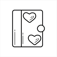 diary love icon with white background vector