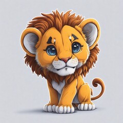 sad little lion simple graphics
